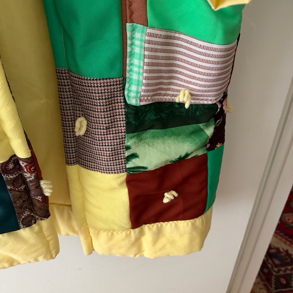 Colorful Patchwork quilted blanket jacket - image 3